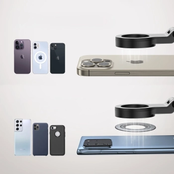  Uchwyt magnetyczny na telefon podróżny do samolotu na stolik i oparcie czarny - zdj. dodatkowe 9