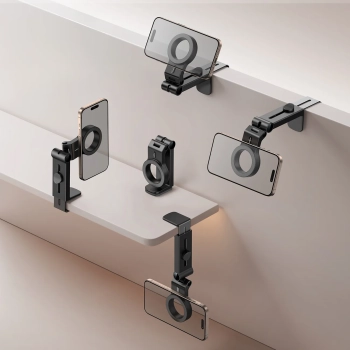  Uchwyt magnetyczny na telefon podróżny do samolotu na stolik i oparcie czarny - zdj. dodatkowe 8