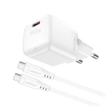  Mini Ładowarka sieciowa PD 20W GaN + kabel USB-C biała - zdj. dodatkowe 1