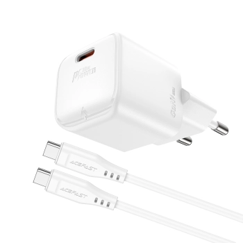  Mini Ładowarka sieciowa PD 30W GaN + kabel USB-C biała - zdj. dodatkowe 1