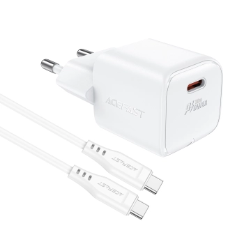  Mini Ładowarka sieciowa PD 30W GaN + kabel USB-C biała - zdj. dodatkowe 3