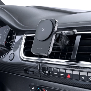  2w1 Uchwyt samochodowy z ładowarką indukcyjną do telefonu i smartwatcha MagSafe Qi czarny - zdj. dodatkowe 4