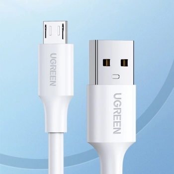  Kabel przewód PVC USB0-A - microUSB 480 Mb/s 1m biały - zdj. dodatkowe 1