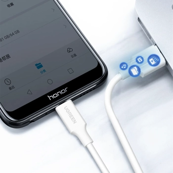  Kabel przewód PVC USB0-A - microUSB 480 Mb/s 2m biały - zdj. dodatkowe 5