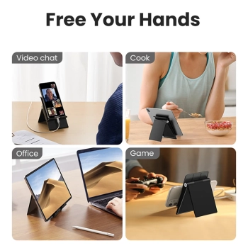  Składana podstawka na telefon tablet z regulacją wysokości czarna - zdj. dodatkowe 5