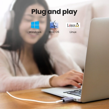  Adapter przejściówka audio na słuchawki USB-A do miniJack 3.5mm szary - zdj. dodatkowe 3