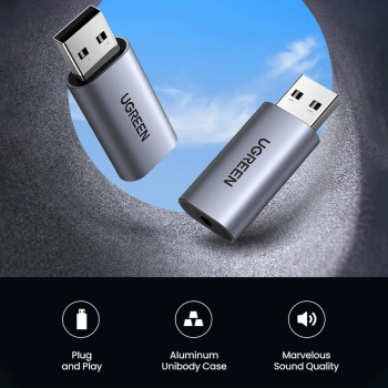  Adapter przejściówka audio na słuchawki USB-A do miniJack 3.5mm szary - zdj. dodatkowe 6