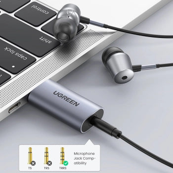  Adapter przejściówka audio na słuchawki USB-A do miniJack 3.5mm szary - zdj. dodatkowe 7