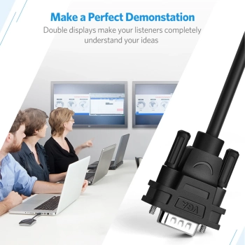  Rozdzielacz ekranów monitorów adapter Video VGA - 2x VGA czarny - zdj. dodatkowe 4