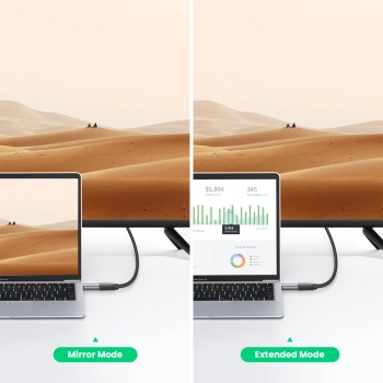  Adapter przejściówka obrazu Video USB-C na HDMI 4K szary - zdj. dodatkowe 3