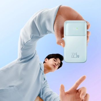  Powerbank z wyświetlaczem 10000mAh 22.5W Comet Series + kabel USB-A - USB-C 0.3m niebieski - zdj. dodatkowe 7