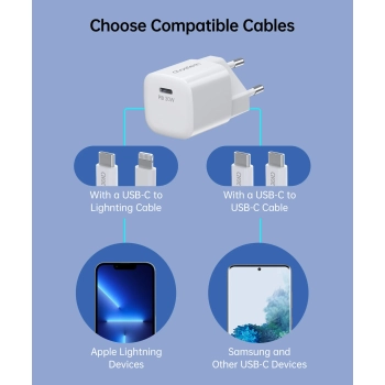  Ładowarka sieciowa GaN USB-C PD 30W biała - zdj. dodatkowe 6