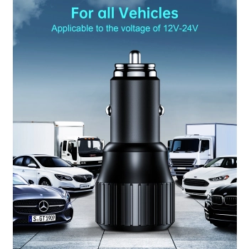  Ładowarka samochodowa USB-C USB-A PD 63W czarna - zdj. dodatkowe 6