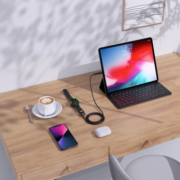  Ładowarka indukcyjna 5W do Apple Watch + kabel USB-C czarna - zdj. dodatkowe 8