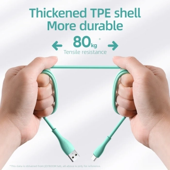  Kabel przewód USB-A - microUSB 3A wskaźnik ładowania 2m zielony - zdj. dodatkowe 4