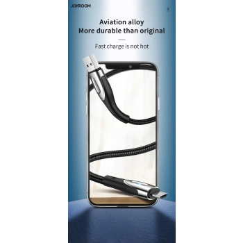  Kabel przewód USB-A - microUSB 3A wskaźnik ładowania 1.2m czarny - zdj. dodatkowe 8