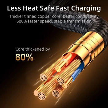  Kabel przewód kątowy do iPhone USB-A - Ligtning 2.4A 1.2m niebieski - zdj. dodatkowe 6