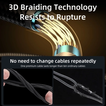  Kabel przewód kątowy do iPhone USB-A - Ligtning 2.4A 1.2m niebieski - zdj. dodatkowe 8