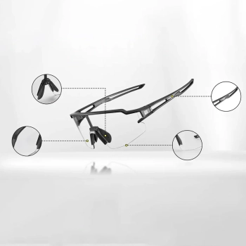  Okulary rowerowe fotochromowe z filtrami UV 400 UVA i UVB czarno-czerwone - zdj. dodatkowe 4