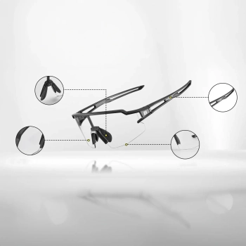  Okulary rowerowe fotochromowe z filtrami UV 400 UVA i UVB czarne - zdj. dodatkowe 3