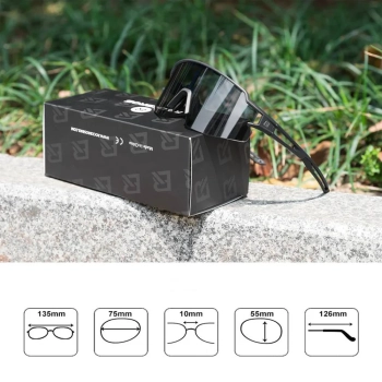 Okulary rowerowe fotochromowe z filtrami UV 400 UVA i UVB czarne - zdj. dodatkowe 4