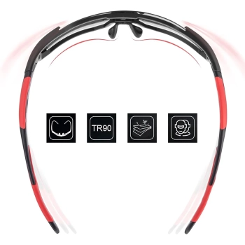  Okulary rowerowe z polaryzacją i filtrem UV 400 czerwone - zdj. dodatkowe 5