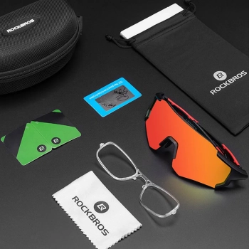  Okulary rowerowe z polaryzacją i filtrem UV 400 czerwone - zdj. dodatkowe 7