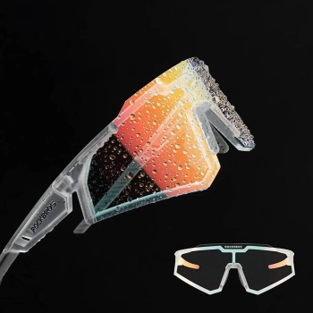  Okulary rowerowe fotochromowe z filtrami UV 400 UVA i UVB białe - zdj. dodatkowe 5