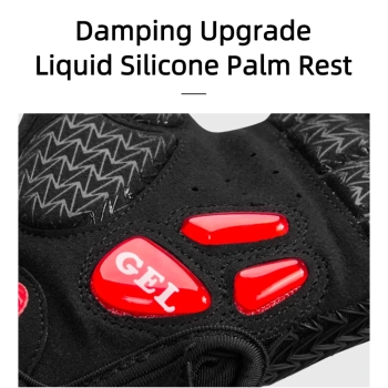  Rękawiczki rowerowe z wkładkami żelowymi rozmiar M czarno-czerwone - zdj. dodatkowe 1