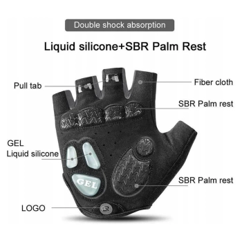  Rękawiczki rowerowe z wkładkami żelowymi rozmiar XXL szare - zdj. dodatkowe 4