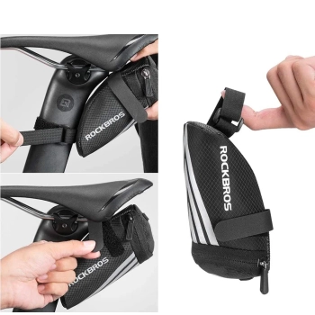  Mała torba rowerowa 0.2L na drobiazgi narzędzia pod siodełko czarna - zdj. dodatkowe 3