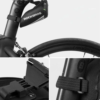  Mała torba rowerowa 0.2L na drobiazgi narzędzia pod siodełko czarna - zdj. dodatkowe 4