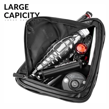  Torba rowerowa wodoodporna mocowana rzepami na ramę czarna - zdj. dodatkowe 1