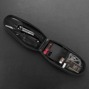  Twarda torba rowerowa wodoszczelna mocowana na ramę 1.1L czarna - zdj. dodatkowe 1