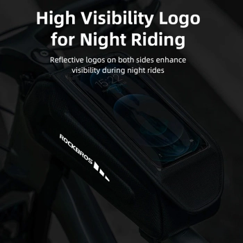 Torba rowerowa na ramę z pokrowcem na telefon wodoodporna czarna - zdj. dodatkowe 2