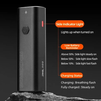  Lampka rowerowa przednia 800lm + kabel USB-C 4 tryby pracy - zdj. dodatkowe 2