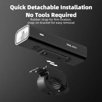  Lampka rowerowa przednia 800lm + kabel USB-C 4 tryby pracy - zdj. dodatkowe 3