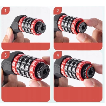  Zapięcie rowerowe zamek na szyfr 5 cyfr lina 1.8m - czarne - zdj. dodatkowe 5