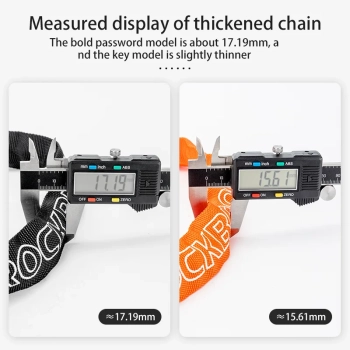  Zapięcie rowerowe dwa zamki na szyfr i klucz 0.95m - czarne - zdj. dodatkowe 5