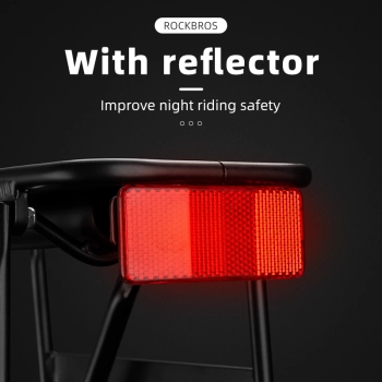  Wytrzymały bagażnik rowerowy z półką i funkcją siodełka i lampką tylną LED czarny - zdj. dodatkowe 5