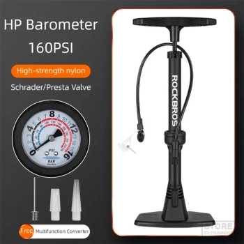  Pompka rowerowa z manomentrem 11 bar podłogowa - czarna - zdj. dodatkowe 2