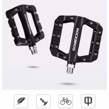  Zestaw pedałów rowerowych MTB atntypoślizgowe nylon i stal czarny - zdj. dodatkowe 1