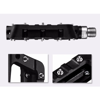  Zestaw pedałów rowerowych MTB atntypoślizgowe nylon i stal czarny - zdj. dodatkowe 7