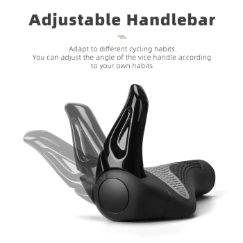  Zestaw gripów rączek rowerowych z rogami antypoślizgowe - czarny - zdj. dodatkowe 8