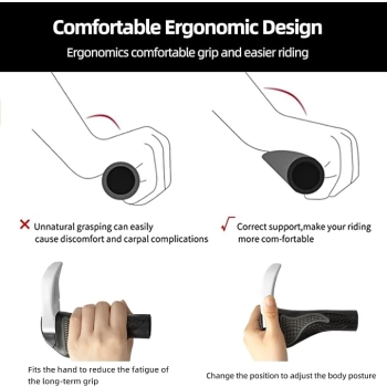  Zestaw gripów rączek rowerowych z rogami antypoślizgowe - biały - zdj. dodatkowe 2