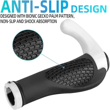  Zestaw gripów rączek rowerowych z rogami antypoślizgowe - biały - zdj. dodatkowe 3