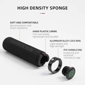  Chwyty rowerowe na kierownicę gripy z gąbki czarne - zdj. dodatkowe 2