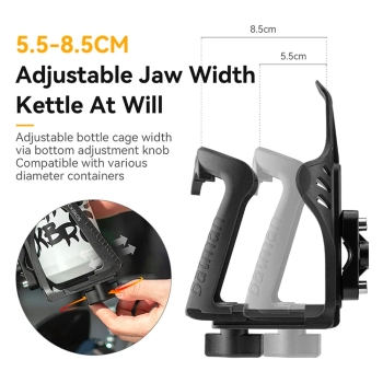  Uchwyt na bidon mocowany na kierownicę ramę roweru motoru - czarny - zdj. dodatkowe 1