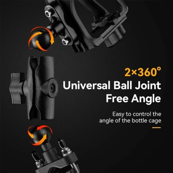  Uchwyt na bidon mocowany na kierownicę ramę roweru motoru - czarny - zdj. dodatkowe 2