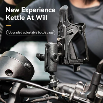  Uchwyt na bidon mocowany na kierownicę ramę roweru motoru - czarny - zdj. dodatkowe 5